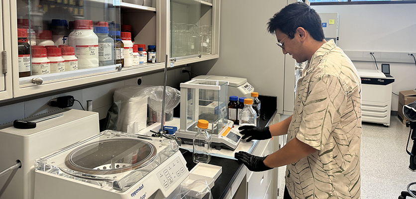 A person working in a lab